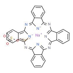 sodium [29H,31H-phthalocyanine-2-sulphonato(3-)-N29,N30,N31,N32]cuprate(1-)结构式