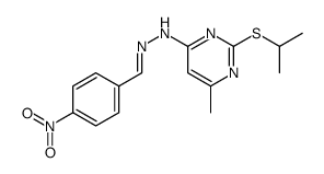 6-methyl-N-[(E)-(4-nitrophenyl)methylideneamino]-2-propan-2-ylsulfanylpyrimidin-4-amine Structure