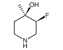 (3S,4R)-3-氟-4-甲基哌啶-4-醇结构式