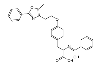 (2S)-2-benzamido-3-[4-[2-(5-methyl-2-phenyl-1,3-oxazol-4-yl)ethoxy]phenyl]propanoic acid Structure