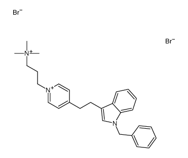 3-[4-[2-(1-benzylindol-3-yl)ethyl]pyridin-1-ium-1-yl]propyl-trimethylazanium,dibromide Structure