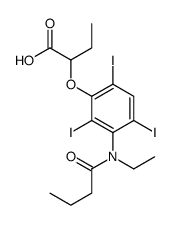 2-[3-(N-Ethylbutyrylamino)-2,4,6-triiodophenoxy]butyric acid Structure