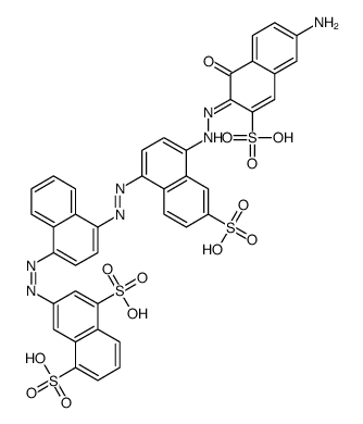 3-[[4-[[4-[(6-Amino-1-hydroxy-3-sulfo-2-naphtyl)azo]-6-sulfo-1-naphtyl]azo]-1-naphtyl]azo]-1,5-naphthalenedisulfonic acid structure