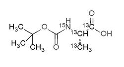 Boc-L-[1,2,3-13C3, 15N]alanine结构式