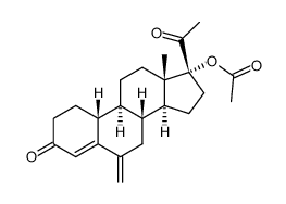 17-hydroxy-6-methylene-19-norpregn-4-ene-3,20-dione 17-acetate Structure