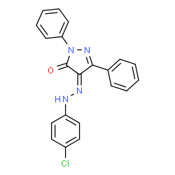 (4E)-4-[2-(4-chlorophenyl)hydrazinylidene]-2,5-diphenyl-2,4-dihydro-3H-pyrazol-3-one结构式