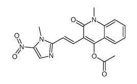 [1-methyl-3-[(E)-2-(1-methyl-5-nitroimidazol-2-yl)ethenyl]-2-oxoquinolin-4-yl] acetate结构式