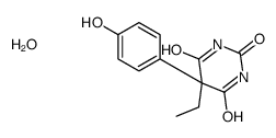 5-乙基-2-(对羟基苯基)巴比妥酸结构式