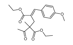 2-Acetyl-4-[1-(4-methoxy-phenyl)-meth-(E)-ylidene]-2-methyl-pentanedioic acid diethyl ester Structure