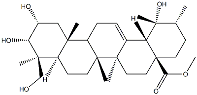 2α,3α,19,24-Tetrahydroxyurs-12-en-28-oic acid methyl ester structure