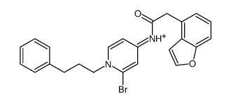 2-(1-benzofuran-4-yl)-N-[2-bromo-1-(3-phenylpropyl)pyridin-1-ium-4-yl]acetamide Structure