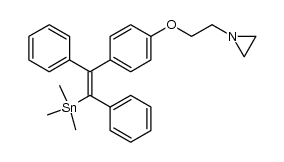 1-[4-(2-N-aziridylethoxy)phenyl]-1,2-diphenyl-2-trimethylstannylethylene Structure