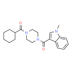 cyclohexyl{4-[(1-methyl-1H-indol-3-yl)carbonyl]piperazin-1-yl}methanone Structure