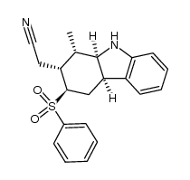 r-2-(cyanomethyl)-1,2,3,4,t-4a,t-9a-hexahydro-c-1-methyl-t-3-(phenylsulfonyl)carbazole Structure