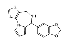 5,6-Dihydro-6-(1,3-benzodioxol-5-yl)-4H-pyrrolo(1,2-a)thieno(2,3-f)(1,4)diazepine Structure