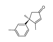 (R)-3,4-Dimethyl-4-m-tolyl-cyclopent-2-enone结构式