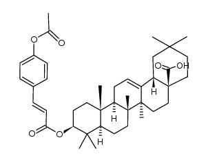 3β-(p-acetyloxy-trans-cinnamoyloxy)olean-12-en-28-oic acid Structure