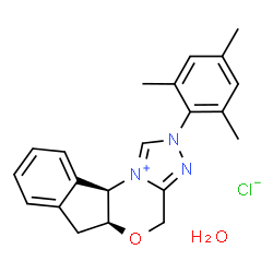 (5aS,10bR)-2-均三甲基苯基-4,5a,6,10b-四氢茚并[2,1-b][1,2,4]三唑并[4,3-d][1,4]噁嗪-2-鎓氯化物水合物图片