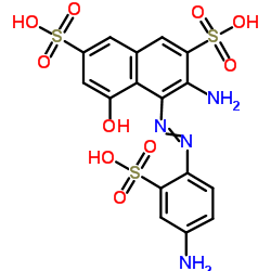 3-Amino-4-[(4-amino-2-sulfophenyl)diazenyl]-5-hydroxy-2,7-naphthalenedisulfonic acid结构式