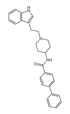 N-(1-(2-(1H-Indol-3-yl)ethyl)-4-piperidinyl)-(1,1'-biphenyl)-4-carboxamide picture