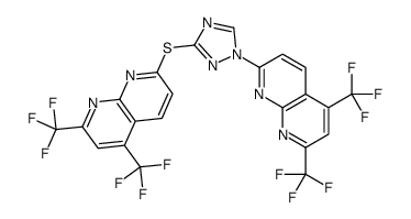 1,8-Naphthyridine,7-[3-[[5,7-bis(trifluoromethyl)-1,8-naphthyridin-2-yl]thio]-1H-1,2,4-triazol-1-yl]-2,4-bis(trifluoromethyl)-(9CI)结构式