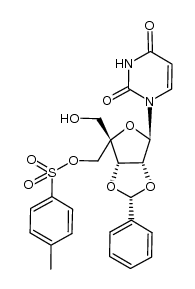 2',3'-O-benzylidene-4'-(p-toluenesulfonyloxymethyl)uridine结构式