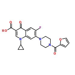 3-Quinolinecarboxylic acid, 1-cyclopropyl-6-fluoro-7-[4-(2-furanylcarbonyl)-1-piperazinyl]-1,4-dihydro-4-oxo- structure