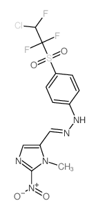 4-(2-chloro-1,1,2-trifluoro-ethyl)sulfonyl-N-[(3-methyl-2-nitro-imidazol-4-yl)methylideneamino]aniline Structure