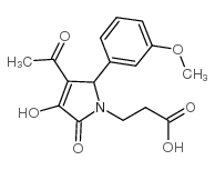 3-[3-acetyl-4-hydroxy-2-(3-methoxyphenyl)-5-oxo-2H-pyrrol-1-yl]propanoic acid结构式