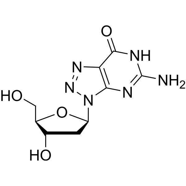 3-amino-9-[4-hydroxy-5-(hydroxymethyl)oxolan-2-yl]-2,4,7,8,9-pentazabicyclo[4.3.0]nona-1,3,6-trien-5-one structure