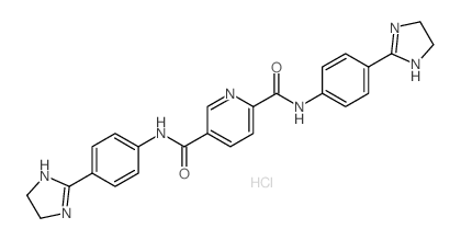 2,5-Pyridinedicarboxamide,N2,N5-bis[4-(4,5-dihydro-1H-imidazol-2-yl)phenyl]-, hydrochloride (1:2) structure