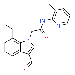 1H-Indole-1-acetamide,7-ethyl-3-formyl-N-(3-methyl-2-pyridinyl)-(9CI) structure