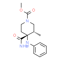 methyl cis-4-anilino-4-carbamoyl-3-methylpiperidine-1-carboxylate结构式