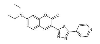 7-diethylamino-3-(5-pyridin-4-yl-[1,3,4]thiadiazol-2-yl)-chromen-2-one Structure