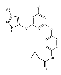 N-[4-[[4-氯-6-(5-甲基-2H-吡唑-3-氨基)嘧啶-2-基]磺酰基]苯基]氨基环丙羧酸图片