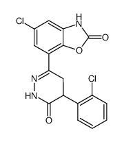 4-(2-chlorophenyl)-6-(5-chloro-2-oxo-3H-benzoxazol-7-yl)-4,5-dihydro-3(2H)-pyridazinone结构式