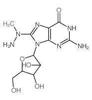 2-amino-8-(amino-methyl-amino)-9-[3,4-dihydroxy-5-(hydroxymethyl)oxolan-2-yl]-3H-purin-6-one Structure