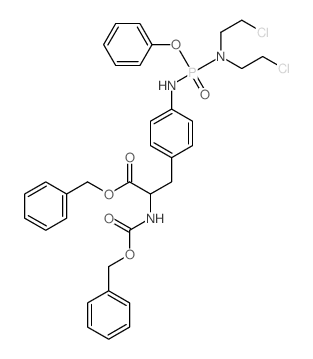 benzyl 3-[4-[[bis(2-chloroethyl)amino-phenoxy-phosphoryl]amino]phenyl]-2-phenylmethoxycarbonylamino-propanoate Structure