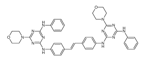 4,4'-bis[(4-anilino-6-morpholino-1,3,5-triazin-2-yl)amino]stilbene Structure