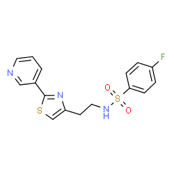 4-fluoro-N-(2-(2-(pyridin-3-yl)thiazol-4-yl)ethyl)benzenesulfonamide结构式