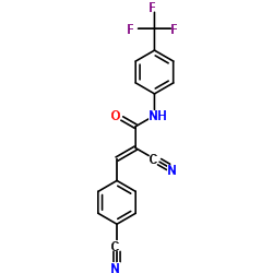 (E)-2-cyano-3-(4-cyanophenyl)-N-[4-(trifluoromethyl)phenyl]-2-propenamide structure