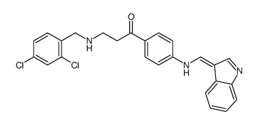 3-[(2,4-dichlorophenyl)methylamino]-1-[4-[[(Z)-indol-3-ylidenemethyl]amino]phenyl]propan-1-one Structure