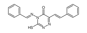 4-(benzylideneamino)-3-mercapto-6-styryl-1,2,4-triazin-5(4H)-one结构式