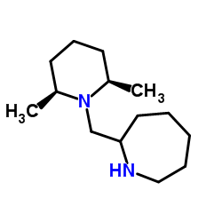 2-{[(2R,6S)-2,6-Dimethyl-1-piperidinyl]methyl}azepane结构式