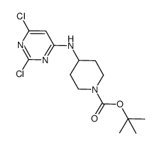 4-(2,6-dichloro-pyrimidin-4-ylamino)-piperidine-1-carboxylic acid tert-butyl ester结构式