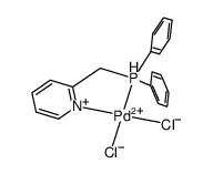 PdCl2(2-((diphenylphosphino)methyl)pyridine-κ2-P,N)]结构式