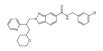 N-(3-Chlorobenzyl)-2-[2-pyridin-2-yl-3-(tetrahydro-2H-pyran-2-yl)propyl]-2H-indazole-6-carboxamide Structure