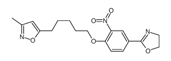 5-[5-[4-(4,5-dihydro-1,3-oxazol-2-yl)-2-nitrophenoxy]pentyl]-3-methyl-1,2-oxazole Structure