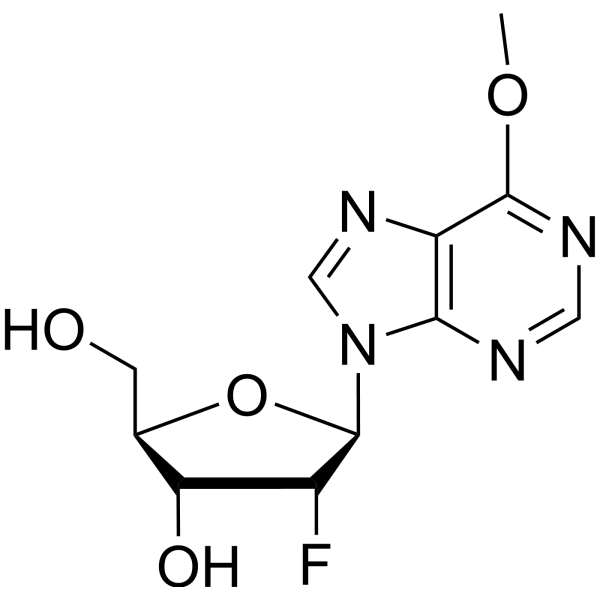 2’-Deoxy-2’-fluoroarabino-O6-methyl inosine结构式