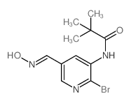 N-(2-Bromo-5-((hydroxyimino)methyl)pyridin-3-yl)-pivalamide structure